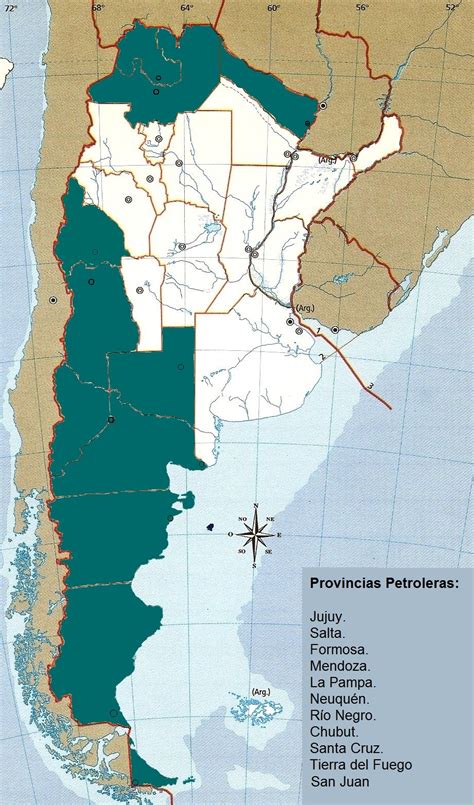 provincias petroleras en argentina mapa